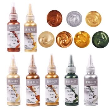 60/100ml Metallic Acrylic Paint Resin Pigments Gold Silver Copper For Epoxy Resin Jewelry Making Handmade DIY Colorant Pigment 1