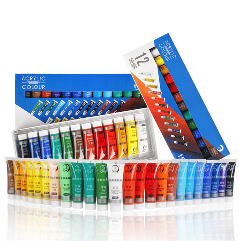 12/24 Colors 15ML Acrylic Paint Set Color Paint For Fabric Clothing Nail Glass Drawing Painting For Kids Waterproof Art Supplies 1