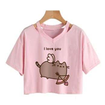 T Shirt Cat Kawaii Crop Top 5