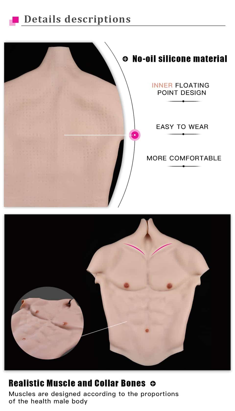 Fake Cosplay Brust Silikon Sixpack Oberkörper Männer 19