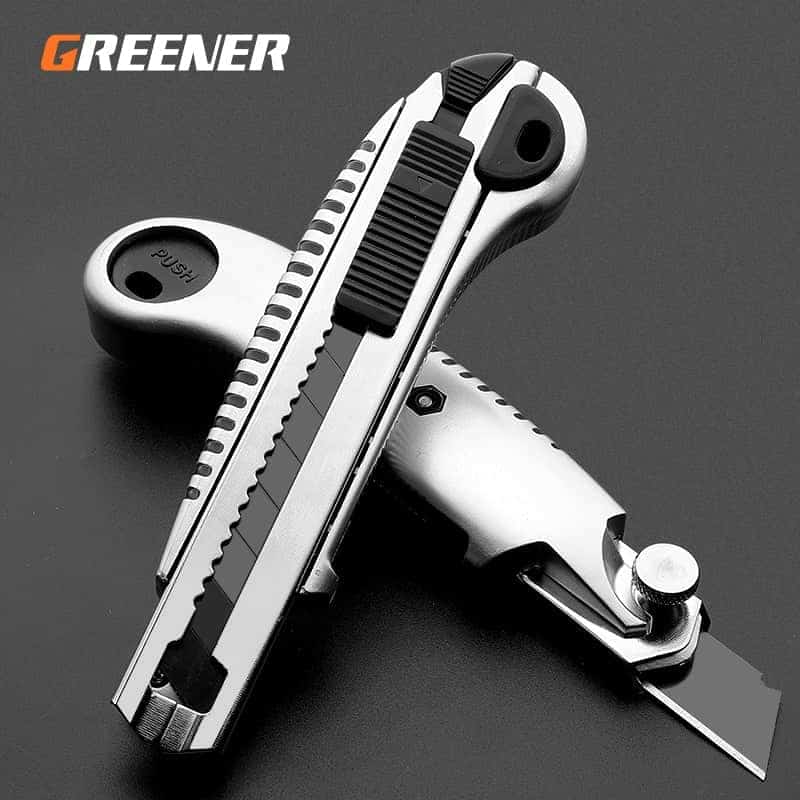 GREENER Utility Knife Paper Cutter New Youpin High Carbon Steel Art Gold Metal Blade Self-Locking Design Sharp Angle 6