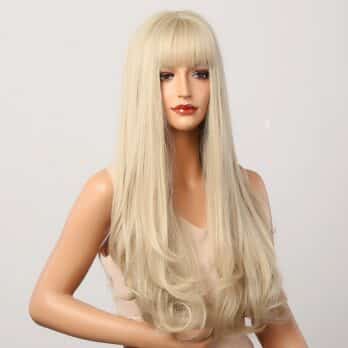 Lange Wig blonde Perücke 4