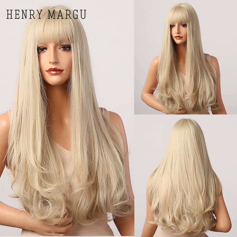 Lange Wig blonde Perücke 1