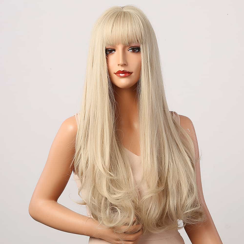 Lange Wig blonde Perücke 3