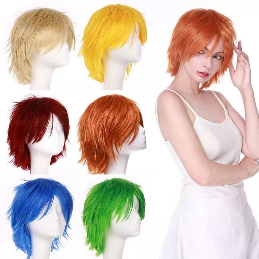 Short Cosplay Wigs in different colours 3