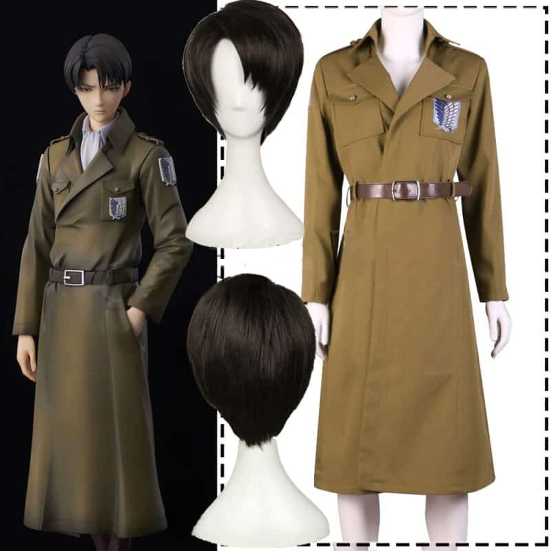 Attack on Titan Season 3 Eren Cosplay Costume Scouting Legion Soldier Officer Uniform Adult Men Halloween Trench Clothing Wigs 1