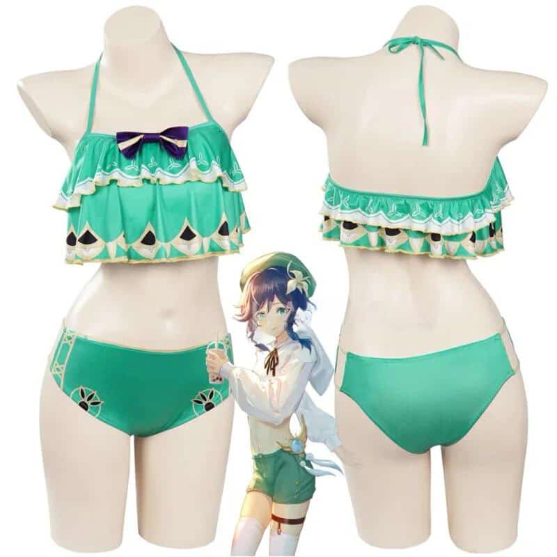 Genshin Impact Cosplay Costume Venti Barbatos Swimwear Bikini 1