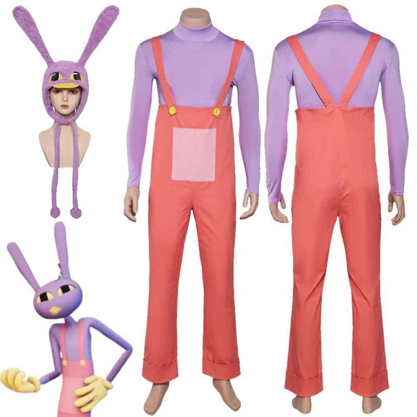 Jax Cosplay Fantasy Hat Rompers Cartoon TV Amazing Cosplay Digital Circus Costume Disguise Men Women Halloween Fantasia Clothes 1