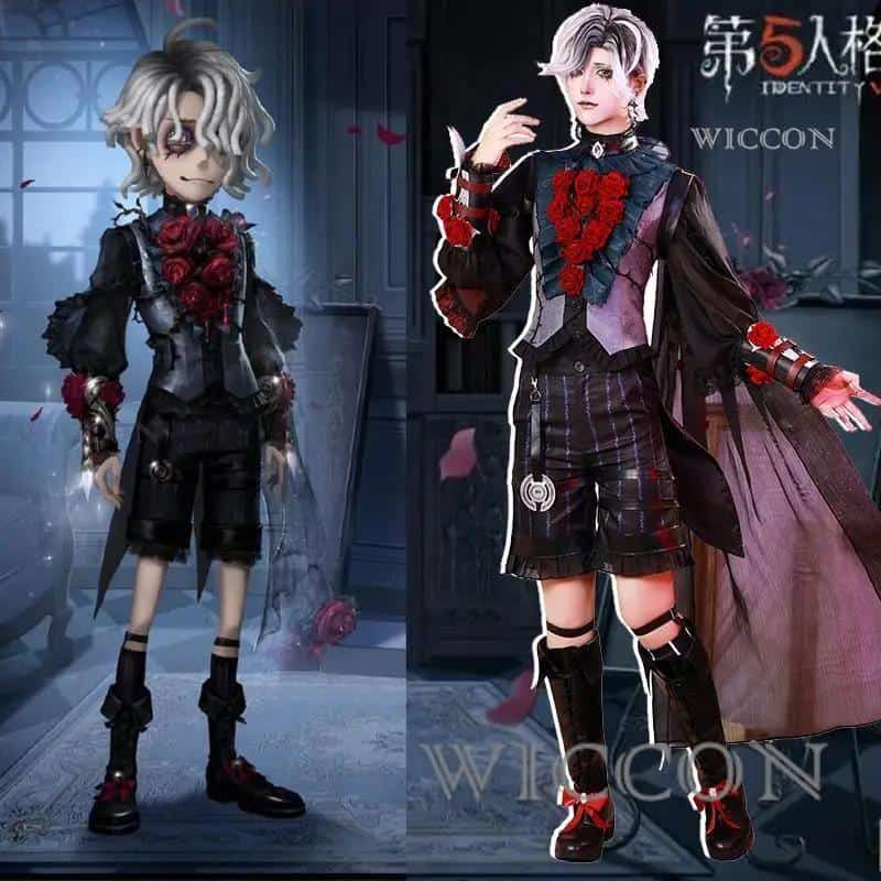 Identity V Emil Patient Cosplay Night Skin Black Gothic Rose FANCY Suit Top Shorts Game Anime Cospaly Party Couple Suit Unisex 1
