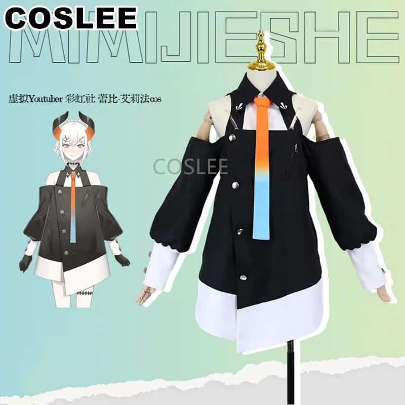 VTuber Nijisanji Levi Elipha Cosplay Costume Uniform Dress Suit Role Play Halloween Outfit For Women XS-XXL New 2023 1