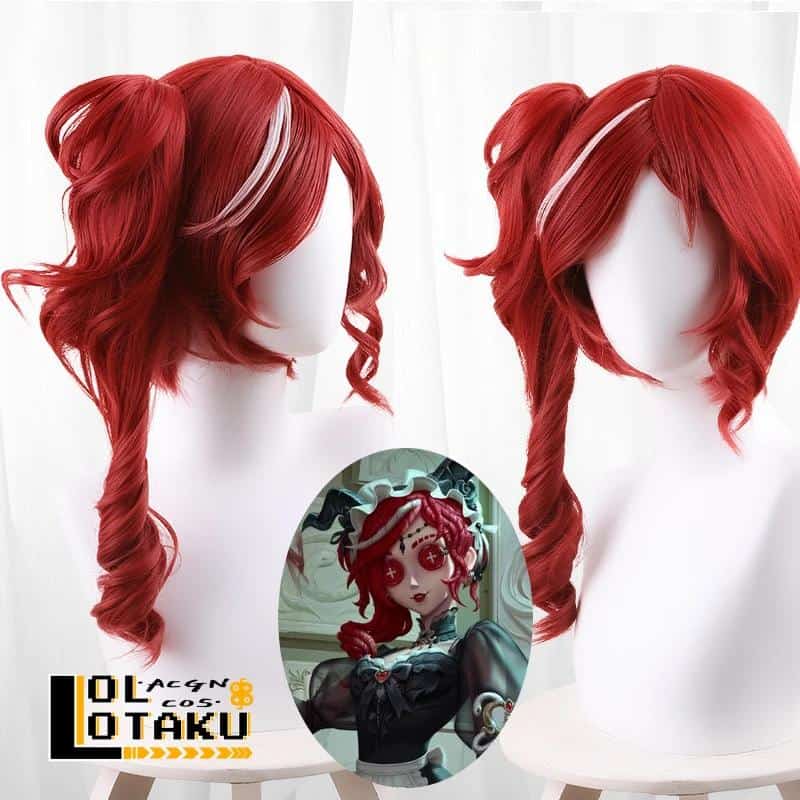 Fiona Gilman Cosplay Wig Identity V Red White Mixed Heat Resistant Synthetic Hair Halloween Role Play Party Carnival + Wig Cap 1