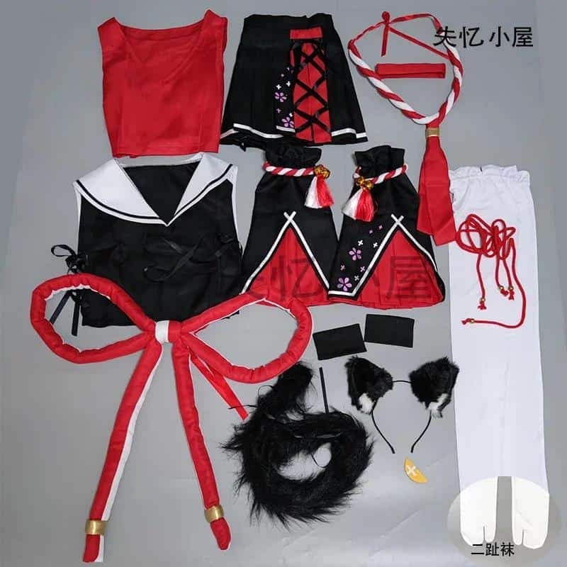 Azur Lane Vtuber Hololive Okami Mio Cosplay Costume Halloween Party Outfit Custom Made Any Size 4
