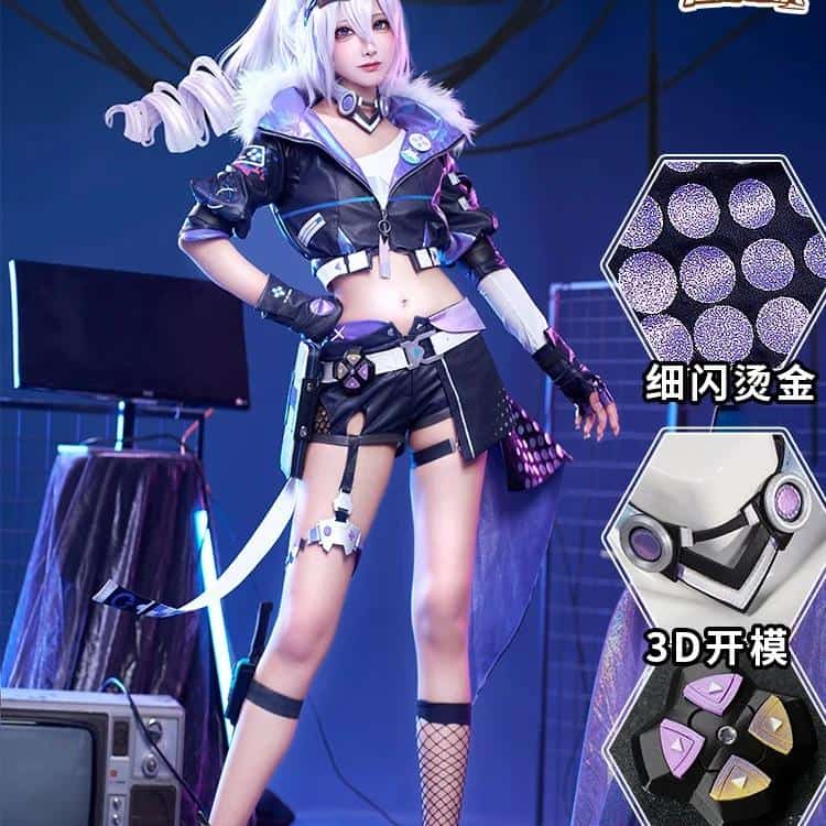 Silver Wolf Honkai: Star Rail Jiangnan Meow Ci Cosplay Game Set Costume Comic Con Party Starcore Hunter Silver Wolf Cosplay Skin 1