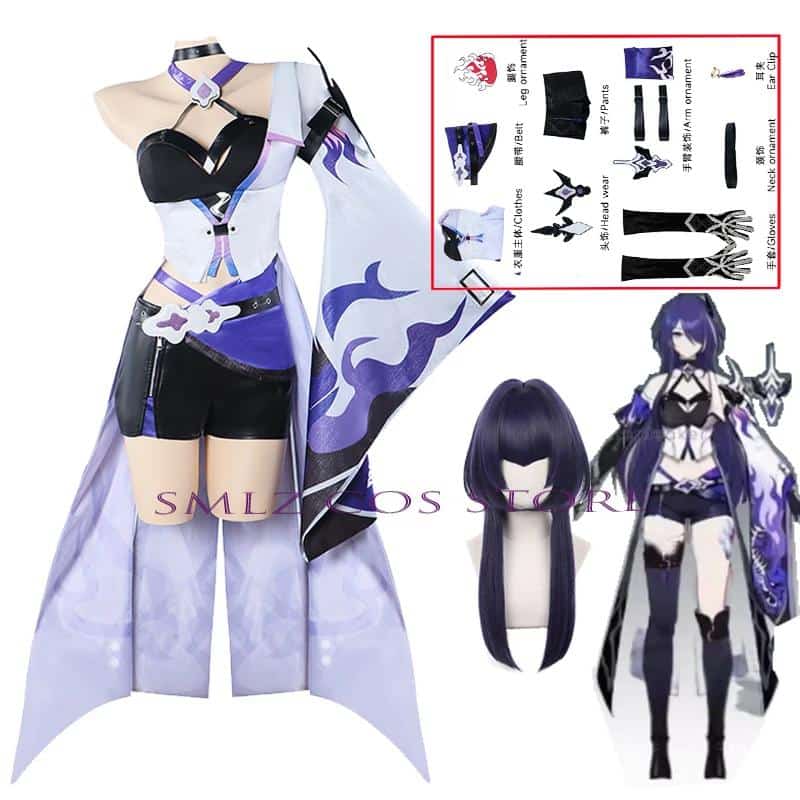 Huangquan Cosplay Game Honkai Star Rail Costume Uniform Dress Wig Accessories Set Halloween Party Huangquan Outfit for Women 1