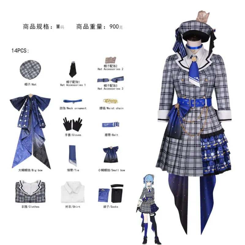 Anime Virtual YouTuber VTuber Hololive Hoshimachi Hosimati Suisei Cosplay Costumes Halloween Uniform Carnival Outfit Stage Dress 1