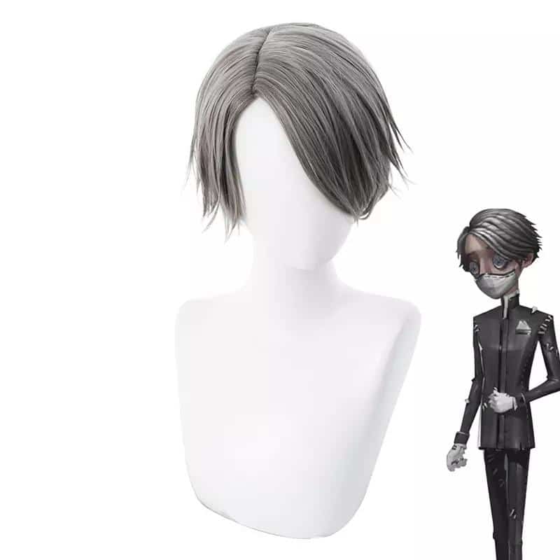 Game Identity V Cosplay Wig Embalmer Aesop Carl Role Play Wigs Synthetic Hair Halloween Party Performance Costume Wig+Wig Cap 1