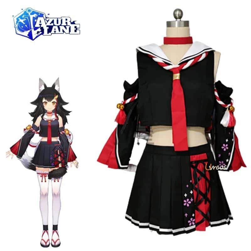 Azur Lane Vtuber Hololive Okami Mio Cosplay Costume Halloween Party Outfit Custom Made Any Size 1