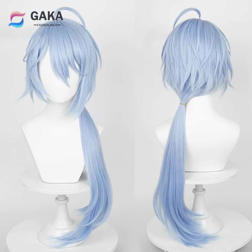 Edmond Wig Game Nu: Carnival Cosplay Long Straight Synthetic Blue Heat Resistant Hair Wig for Daily Party 1