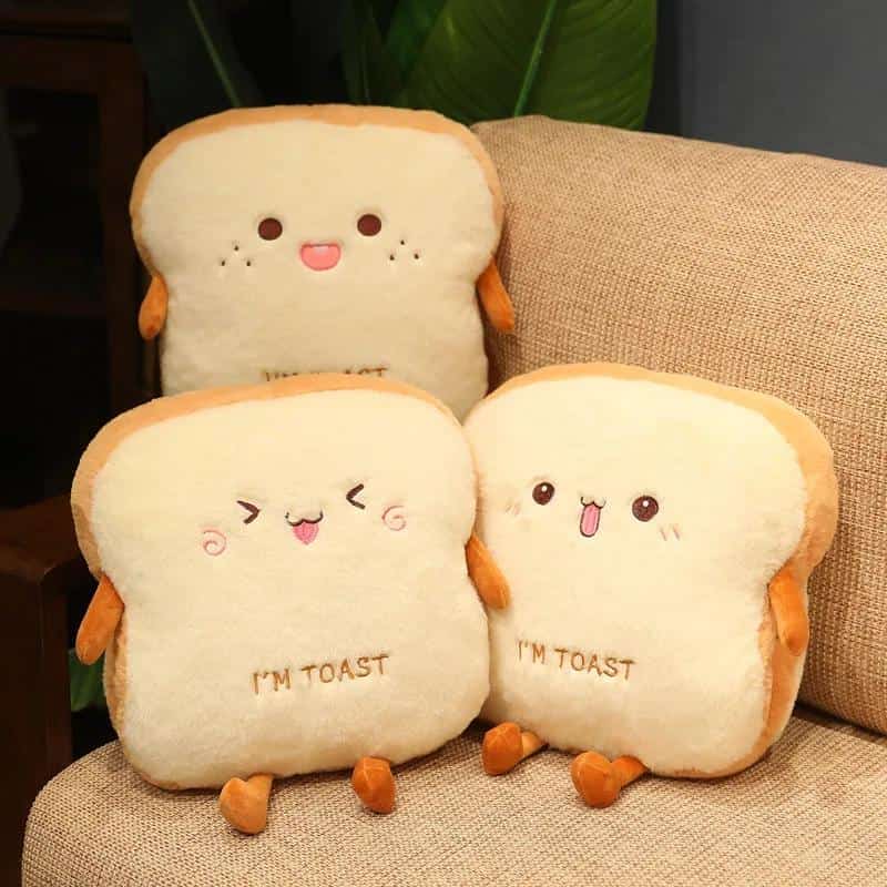 Plush Bread Pillow Cute Simulation Food Toast Soft Doll Warm Hand Pillow Cushion Home Decoration Kids Toys Birthday Gift 1