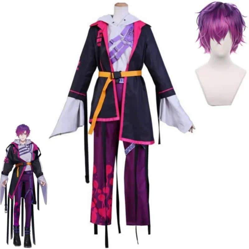 YouTuber VTuber NIJISANJI Noctyx Uki Violeta Cosplay Costume Wig Anime Outfit Hallowen Carnival Party Man Woman Uniform Suit 1