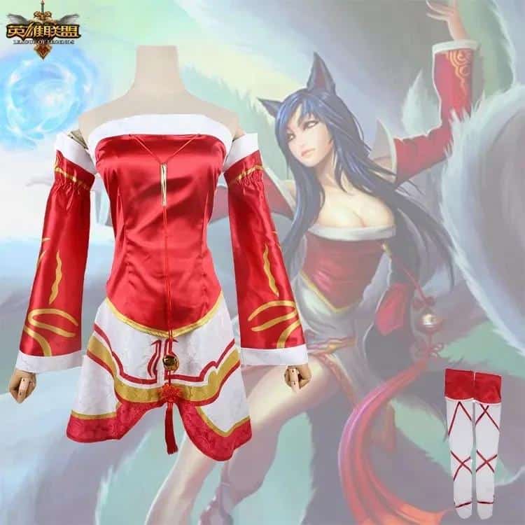 League of Legends/LOL: Ahri Champion Nine Tails Wildd Riftt Game Cosplay Costume Ahri Halloween Cosplay Clothes 1