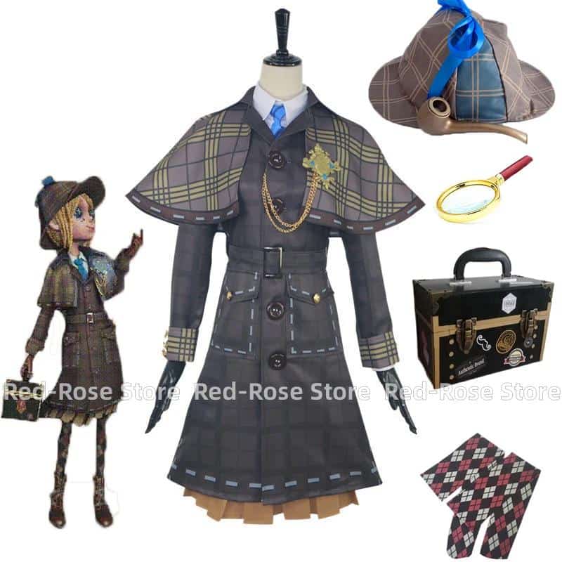 Anime Identity V Cosplay Costume Cos Clothes Gardener Miss Truth Emma Woods Cosplay Costume Set With Hat Magnifying Glass wig 1