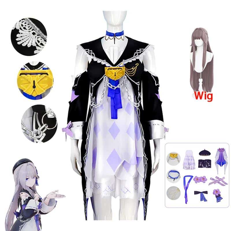 Herta Cosplay Costume Honkai Star Rail Sexy Women Dress Ruffled Uniform Halloween Carnival Party Role Play Outfit 1