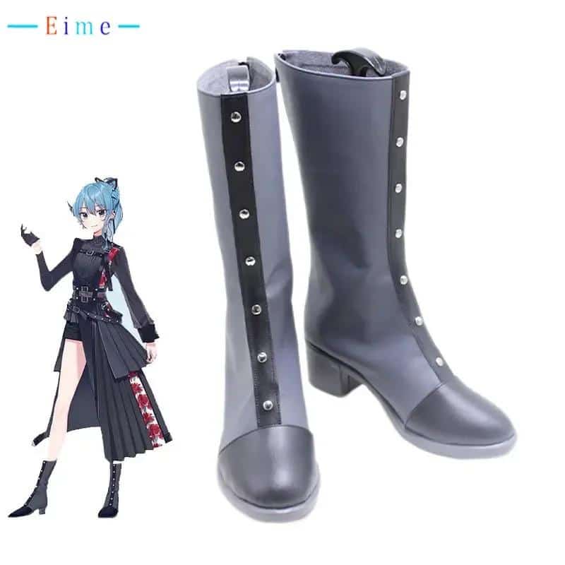 Hoshimati Suisei Cosplay Shoes Halloween Carnival Boots PU Leather Shoes Vtuber Cosplay Props Custom Made 1