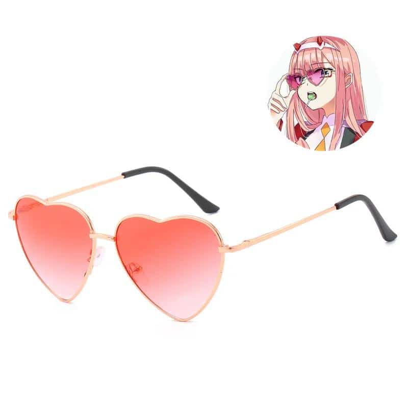 Anime DARLING in the FRANXX 02 Glasses Zero Two Cosplay Women Punk Gothic Heart Frame Sunglasses Personality Eyewear Accessories 1