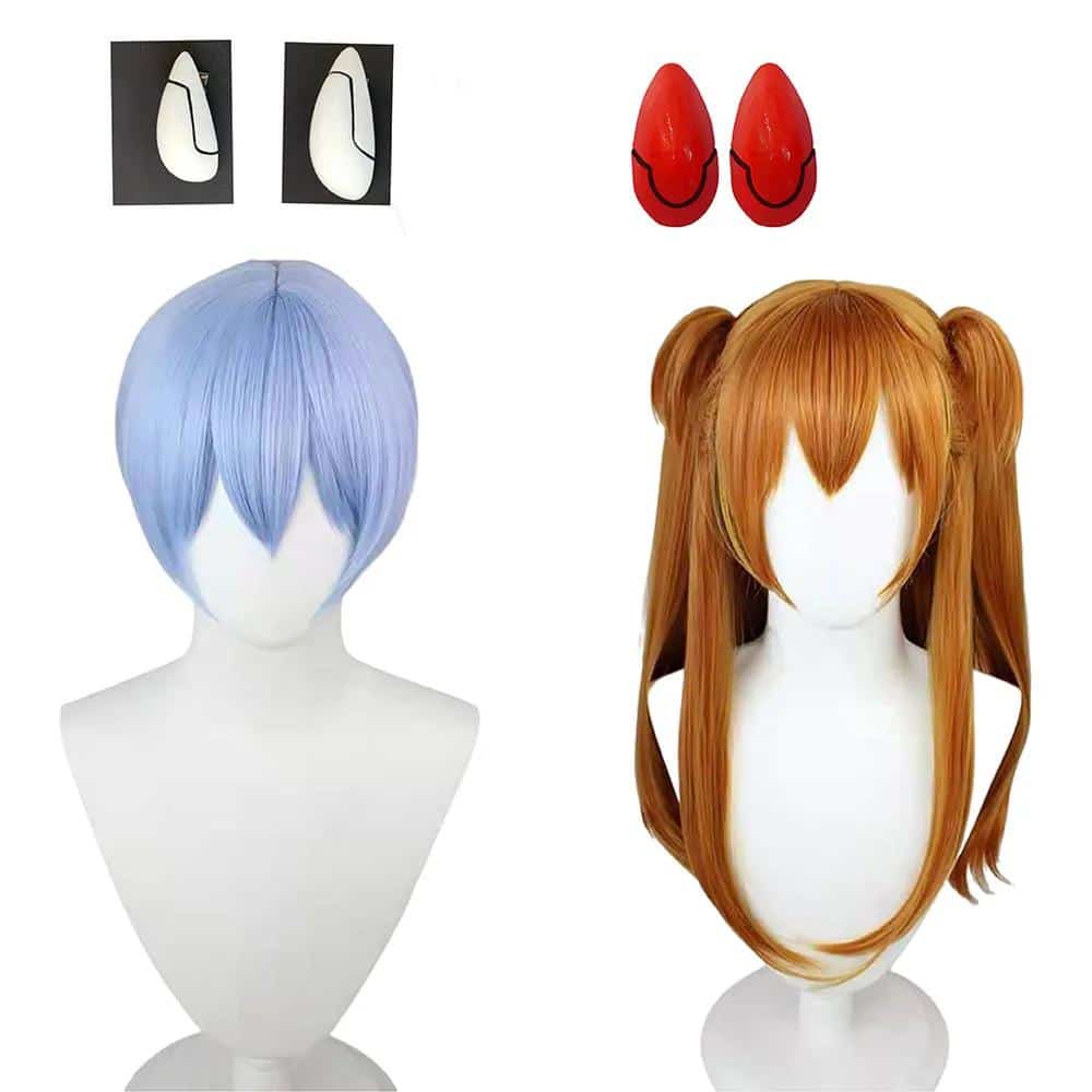 Asuka Langley Soryu Cosplay Wigs Hair Clips Rei Ayanami Cosplay Heat Resistant Hair Wig Halloween Loli Clothing Accessory 1
