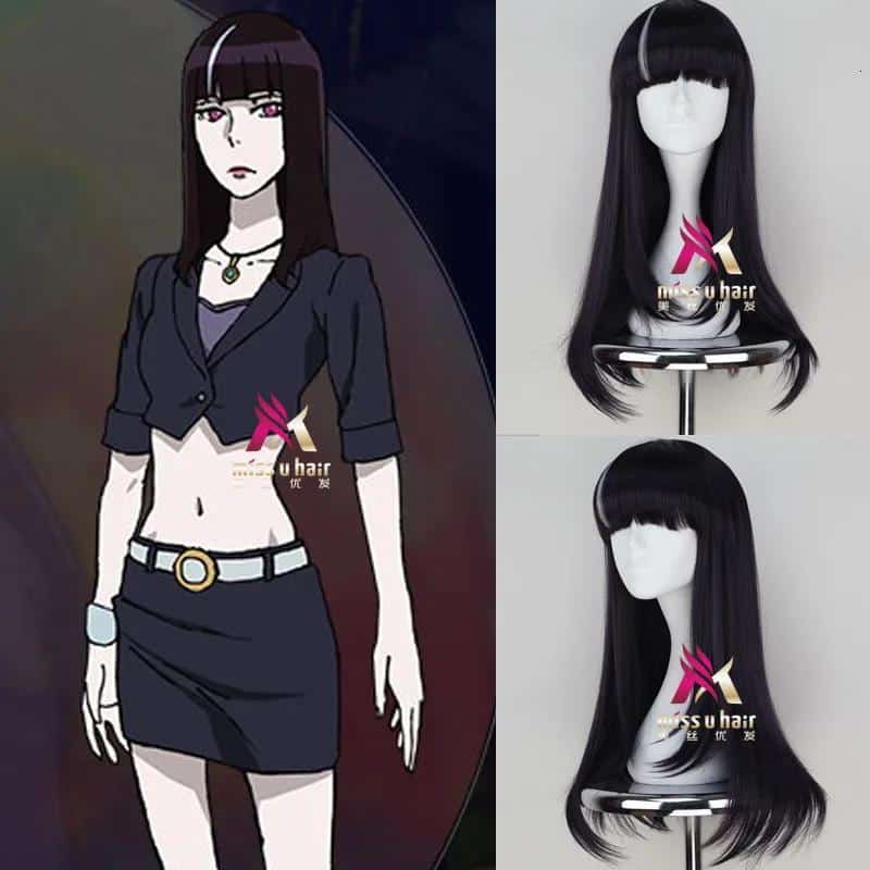 anime Movie Death Parade Death Billiards Chiyuki Cosplay Costume Wig party Hair Refractory Fiber wig +wig cap 1