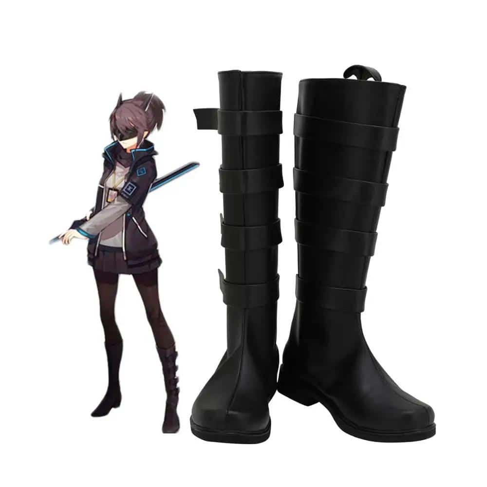 Arknights Yato Cosplay Boots Black Shoes Custom Made Any Size 1