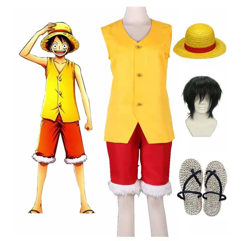 Anime Monkey D Luffy Yellow Cosplay Costume 1