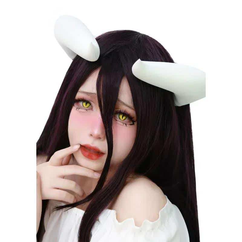 White Cosplay Horns with Clips for Bowsette Cosplay Costume Overlord Albedo Halloween Christmas Accessory DIY Cosplay Headband 1