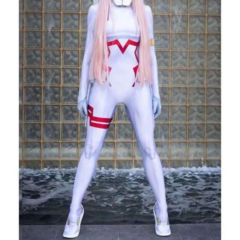 White Zero Two Cosplay Costume Adults Kids Darling in the Franxx 02 Catsuit Zentai Suits Girls Woman Halloween Bodysuit 1