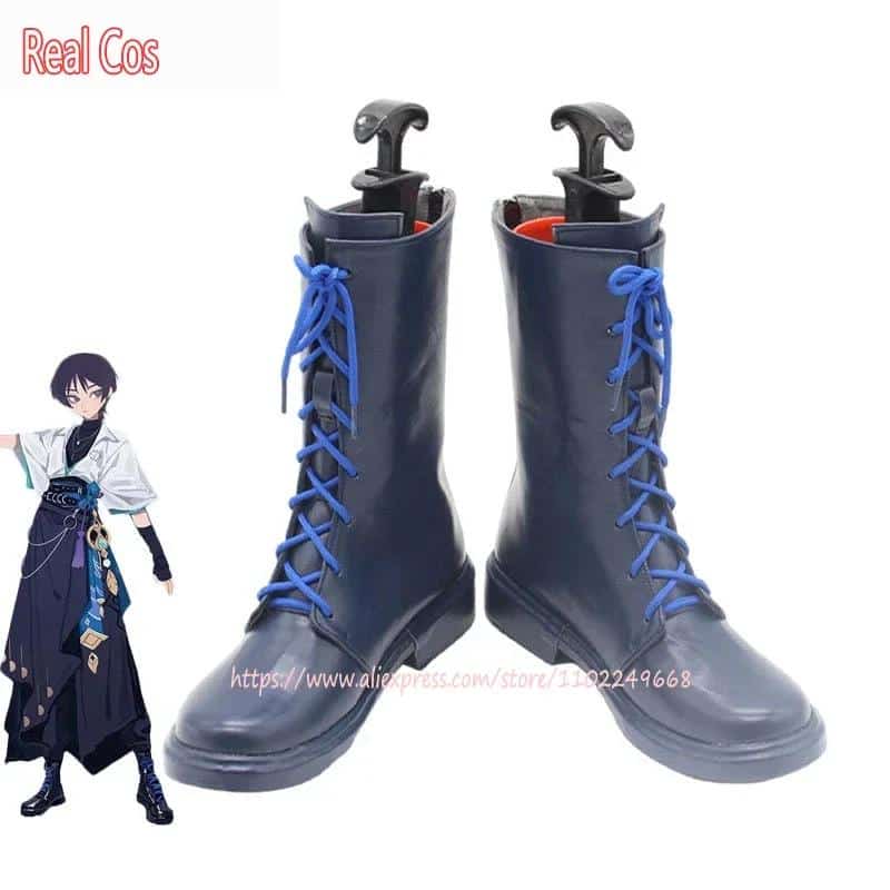 RealCos Wanderer Cosplay Shoes Game Genshin Impact Balladeer Cosplay Props PU Leather Shoes Halloween Carnival Boots Custom Made 1