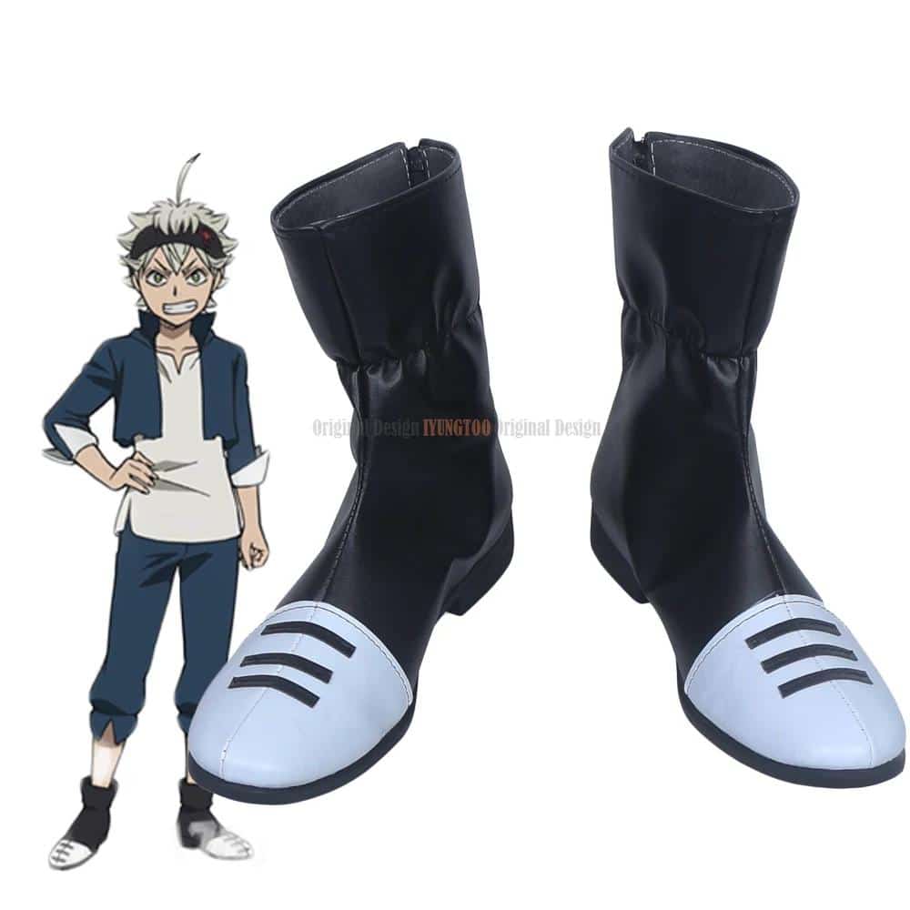 Emperor Asta Shoes Cosplay Black Clover Asta Yuno Cosplay Boots Black Shoes Custom Made Halloween Party Unisex Shoes 1