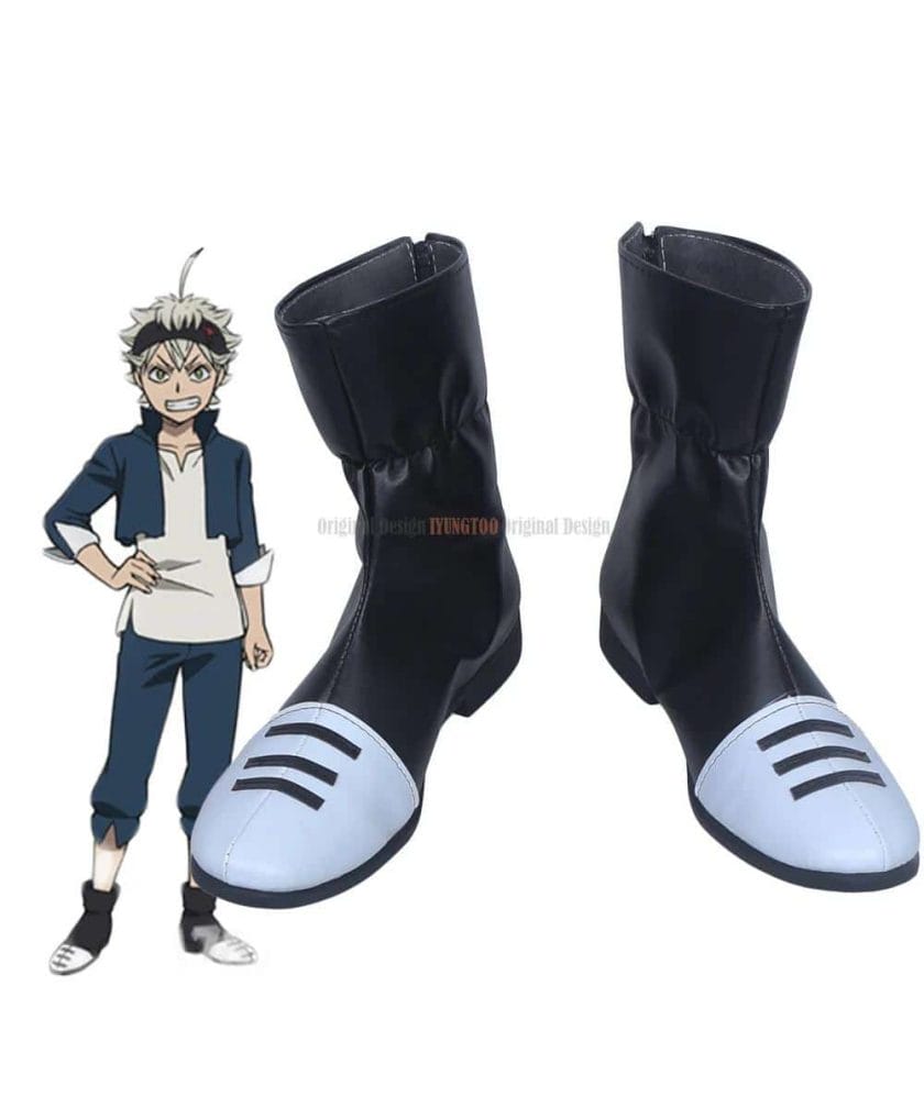 Emperor Asta Shoes Cosplay Black Clover Asta Yuno Cosplay Boots Black Shoes Custom Made Halloween Party Unisex Shoes 1