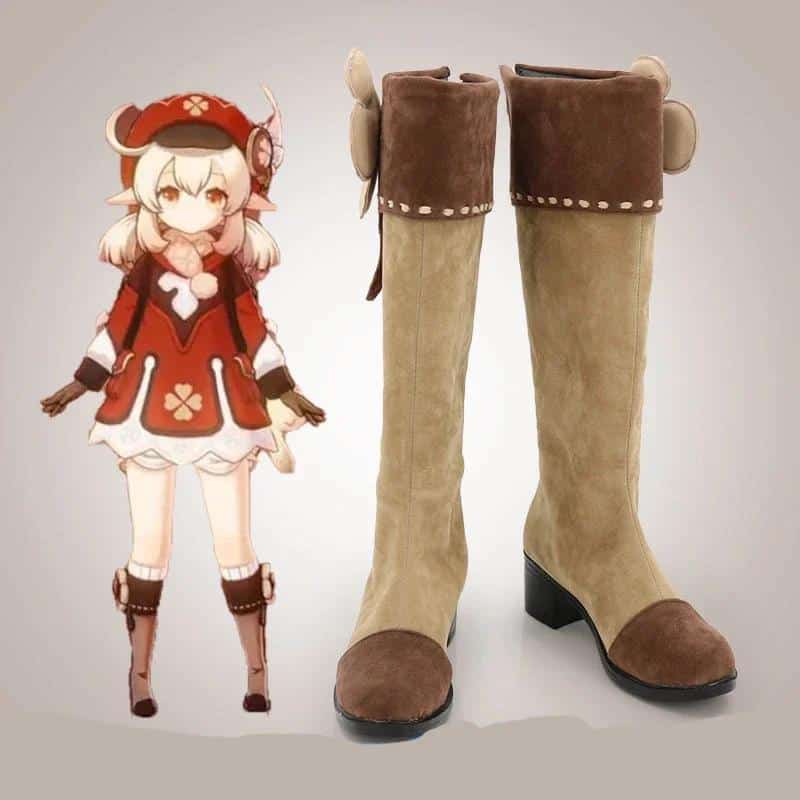 Game Genshin Impact Klee Cosplay Shoes Boot Women Girl Halloween Anime Carnival Customized Role Play Prop Boots 1