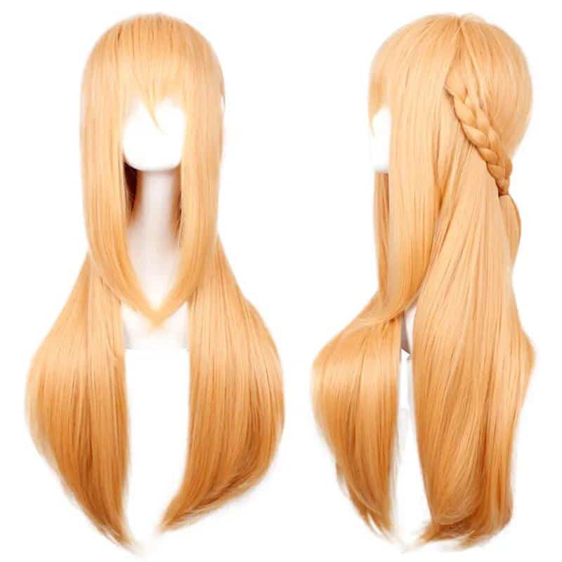 Anime Sword Art Online Yuuki Asuna Long wig Cosplay Costume SAO Yuki Asuna Women Synthetic Hair 1