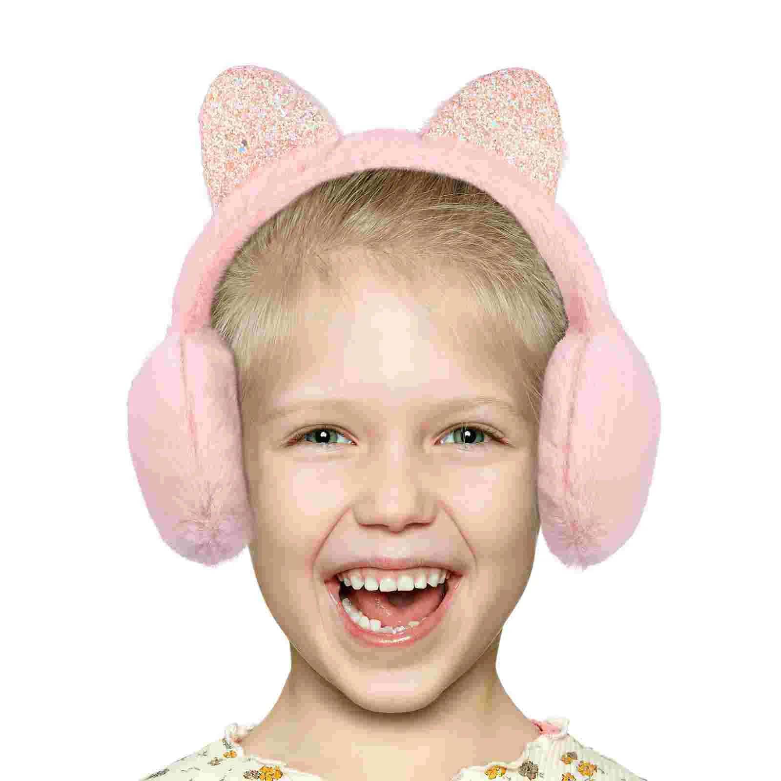 Winter Ear Muff for Kids Children Shiny Cat Ears Ohrschützer 1