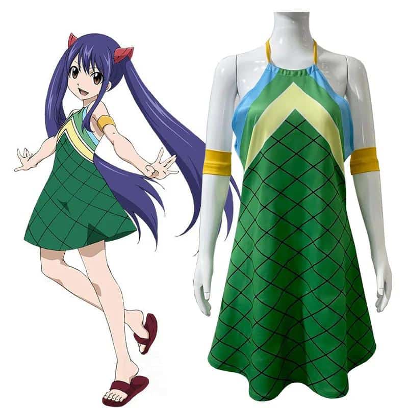 Fairy Tail Wendy Marvell Cosplay Anime Costumes Green Dress For Women Girls Halloween Party Christmas Dragonscale Clothing 1