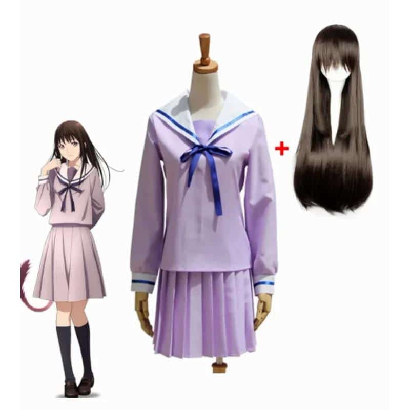 Hot anime Noragami yukine Iki Hiyori school uniform saior costume cosplay costumes saidos cosplay dress wig free shipping! 1