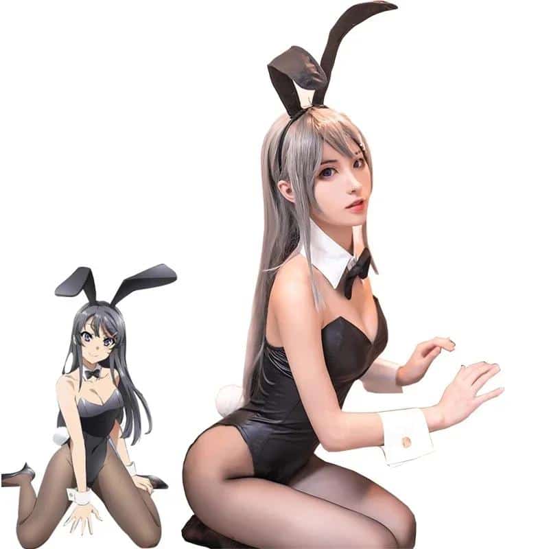 Anime Sakurajima Mai Cosplay Costume Halloween Women Black Sexy Jumpsuit Rascal Does Not Dream of Bunny Girl Senpai Cos 1