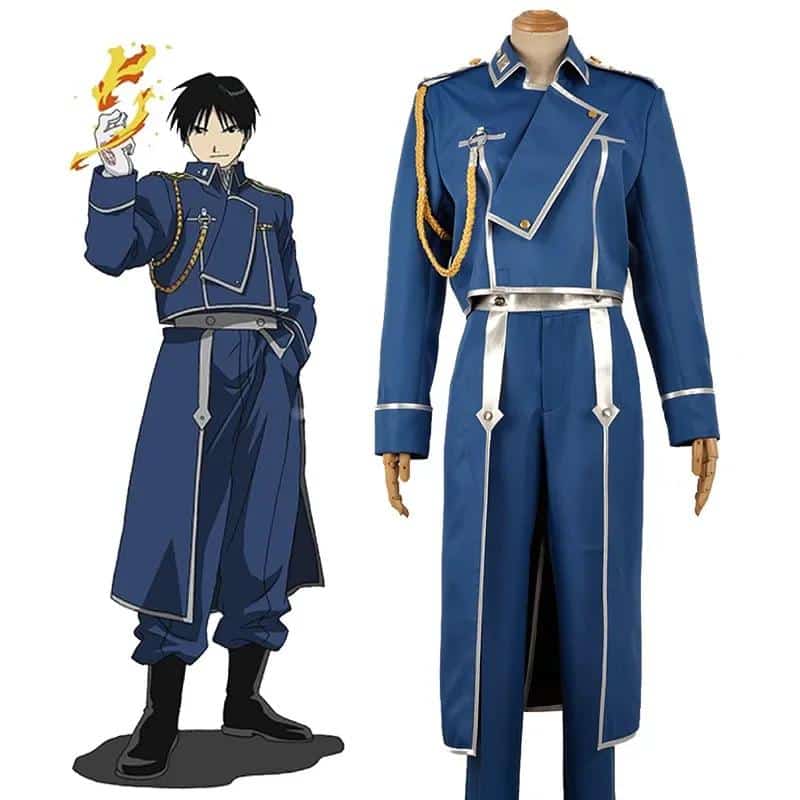 Anime Fullmetal Alchemist Cosplay Roy Mustang Costumes Military Uniform Suit Coat   Pants   Apron 1