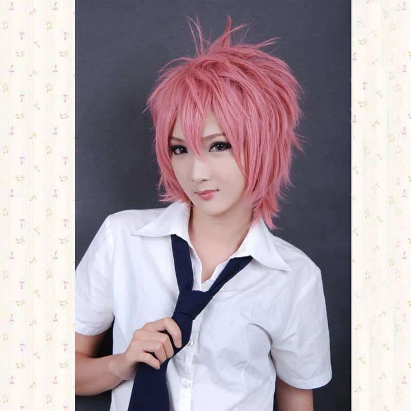Cosplay Wig 30cm Ao no Blue Exorcist Naz Pink Cosplay The Wig Heat Resistant Kanekalon Hair Shima Renzou Wigs + Wig Cap 1