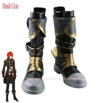 RealCos Game Genshin Impact DILUC Cosplay Shoes High Heel PU Leather Shoes Custom Made Halloween Carnival Boots Cosplay Props 1