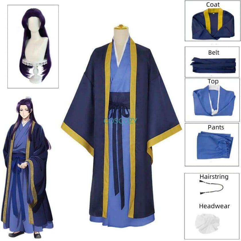 Anime Maomao Jinshi Cosplay Hanfu Kusuriya No Hitorigoto The Apothecary Diaries Jin Shi Blue Uniform Wig Kimono Uniform Set 1
