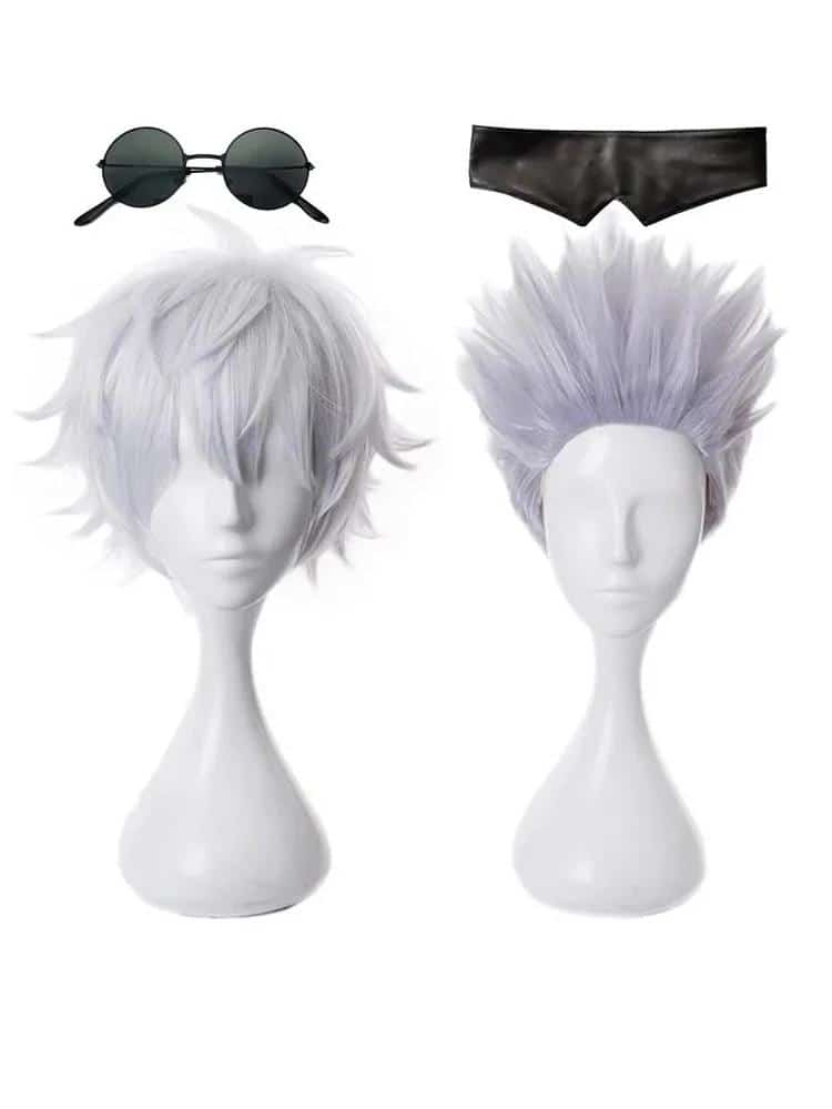 Gojo Satoru Cosplay Wigs Anime Jujutsu Kaisen Gojo Short Heat Resistant Synthetic Haare with Wig Cap Party Wig Without Eye Patch 1
