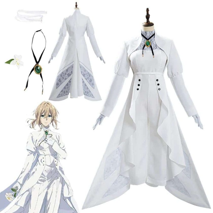 Violet Cosplay Women Fantasy Outfits Anime Violet Evergarden Costume Disguise Necklace Girl Adult Female Halloween Roleplay Suit 1